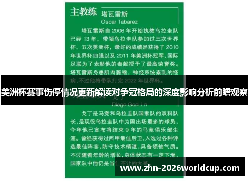 美洲杯赛事伤停情况更新解读对争冠格局的深度影响分析前瞻观察